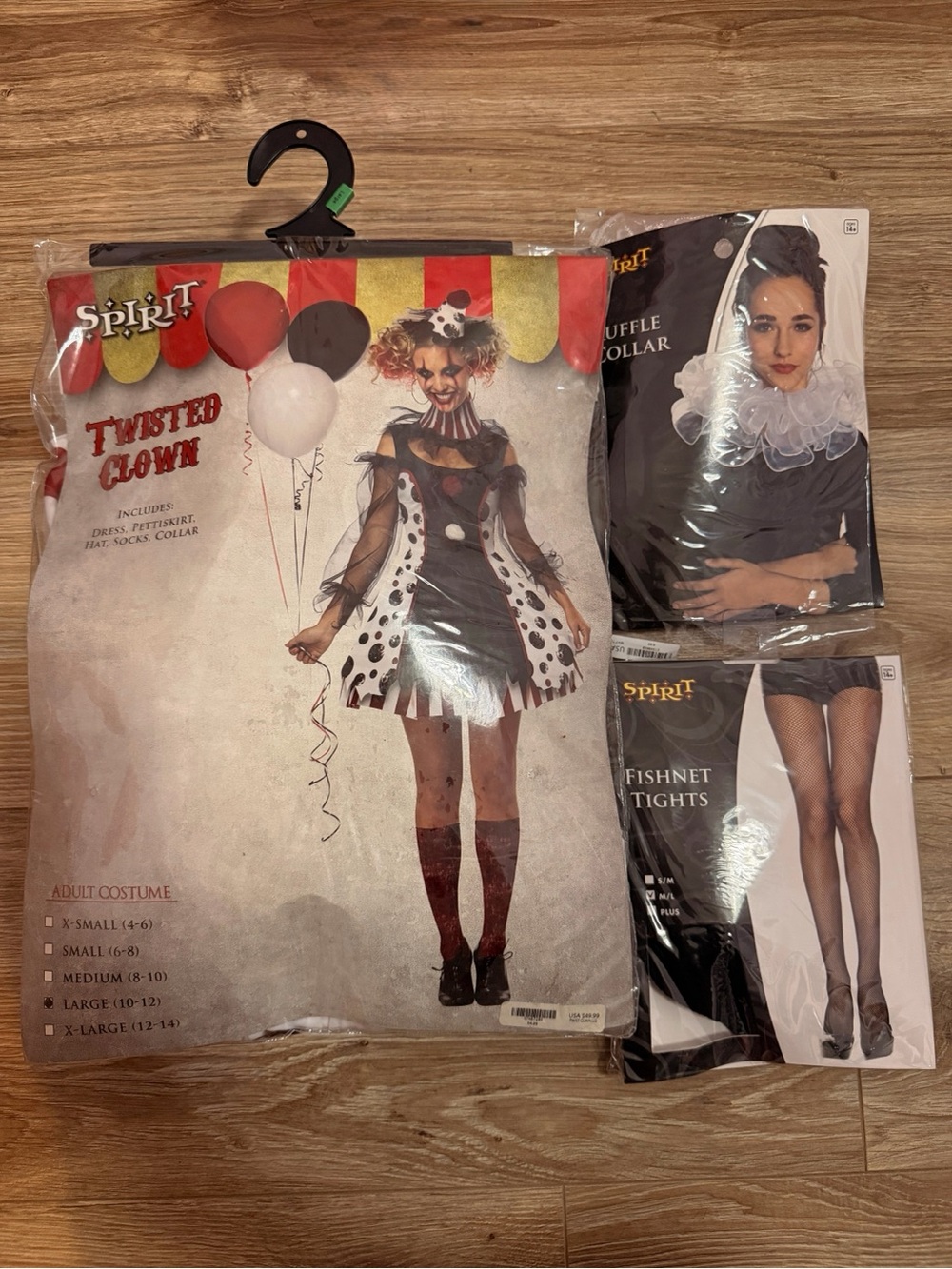 Spirit Twisted Clown Women Costume - Black, White & Red